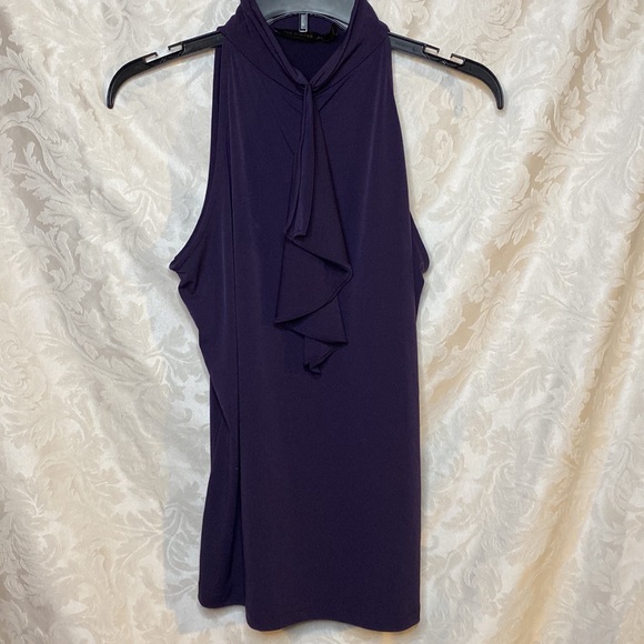The Limited Tops - The Limited; L purple ruffle front tank top dressy blouse